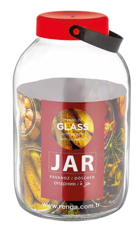 Depozitare, suporturi si accesorii - RAKI MACRO Borcan sticla cu capac, 3l