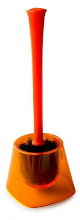 Accesorii baie - RAKI MARIETA Perie WC cu suport transparent orange 13x13xh38,5cm din plastic