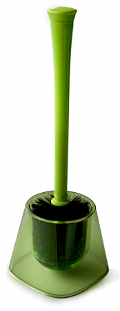 Accesorii baie - RAKI MARIETA Perie WC cu suport transparent verde 13x13xh38,5cm din plastic