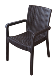 RAKI MARKIZ Scaun cu brate maro, plastic aspect ratan, 57x57xh87cm [1]