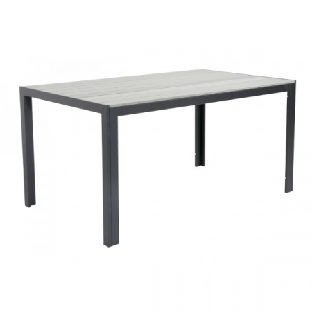 Produse - RAKI Masa dreptunghiulara 150x90x74cm POLYWOOD GREY cadru aluminiu culoare gri (HYT-0158GREY)
