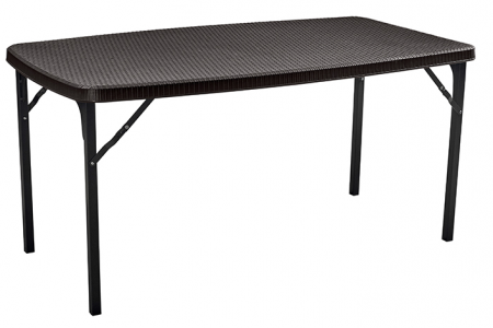 Mobilier catering - RAKI Masa dreptunghiulara evenimente, catering 151,8x83,5xH73cm din PVC poliratan, culoare maro