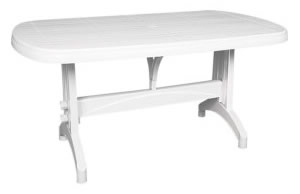 RAKI Masa ovala din plastic, 150x90xh73cm, alba [1]