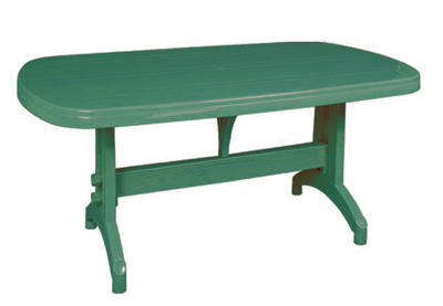 RAKI Masa ovala din plastic, 150x90xh73cm, verde [1]