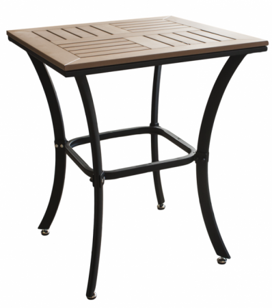 Mese - RAKI Masa patrata 60x60x72cm POLYWOOD NATURAL cadru aluminiu (N-804)