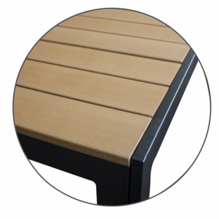 RAKI Masa patrata 90x90x74cm POLYWOOD NATURAL cadru aluminiu (HYT-0158SNAT) [1]