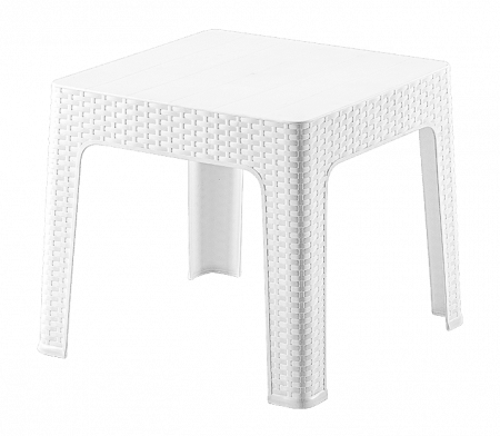 Mobilier HoReCa - RAKI Masa pentru sezlong, plastic tip ratan 44x44xh41cm alba