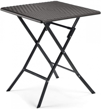Mobilier catering - RAKI Masa plianta patrata balcon/terasa 62x62xh74cm poliratan maro