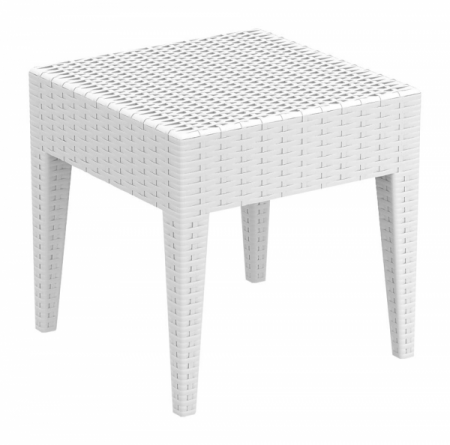 Mobilier HoReCa - RAKI MIAMI Masa pentru sezlong din ratan sintetic 45x45xh45cm alba
