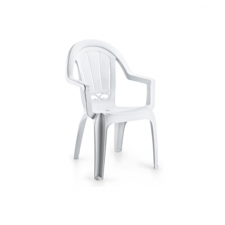 Produse - RAKI MILAS Scaun gradina cu brate, plastic, alb, 53x50x89cm