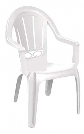 RAKI MILAS Scaun gradina cu brate, plastic, alb, 53x50x89cm [1]