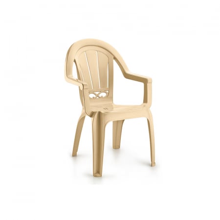 Produse - RAKI MILAS Scaun gradina cu brate, plastic, bej, 53x50x89cm