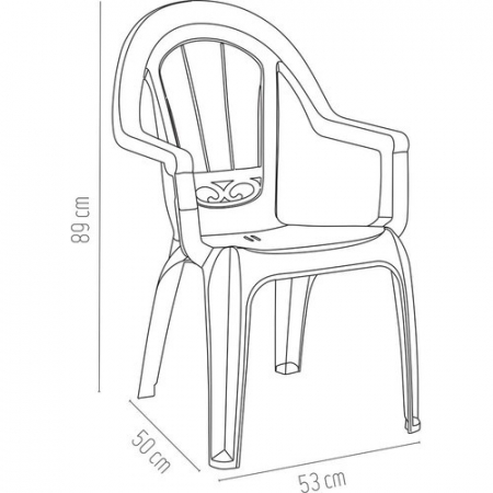 RAKI MILAS Scaun gradina cu brate, plastic, bej cappuccino, 53x50x89cm [1]