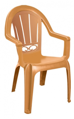 RAKI MILAS Scaun gradina cu brate, plastic, maro tec, 53x50x89cm [1]