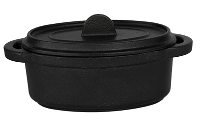 Servirea mesei - RAKI Mini oala ovala din fonta pentru servit 12,5x9xh5cm