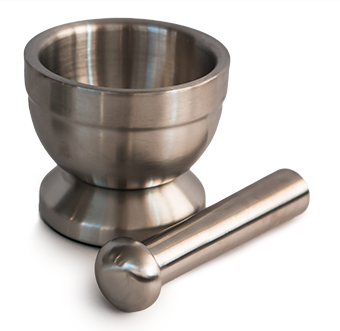 Prese, storcatoare, zdrobitoare - RAKI Mojar cu pistil din inox, D10xh8,5cm, baza antiderapanta