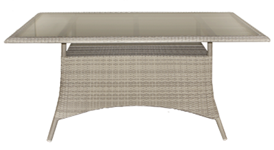 Produse - RAKI MORRO Masa gradina/terasa dreptunghiulara, poliratan cu cadru metalic, blat sticla, 160x90xh74cm, gri