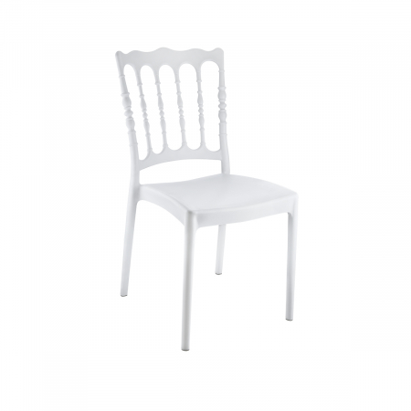 Produse - RAKI NAPOLEON Scaun evenimente, plastic, alb, 44x42xh92cm