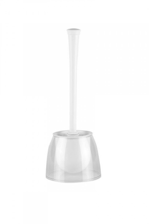 Accesorii baie - RAKI NEON Perie WC cu suport transparent alb 15xh38,5cm din plastic