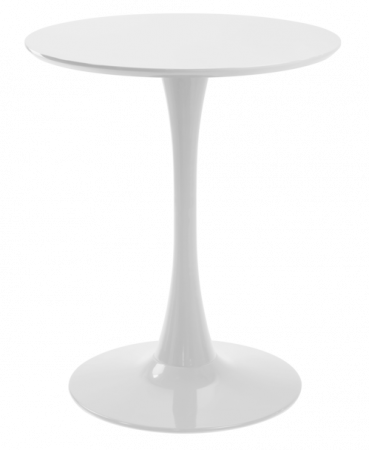 Produse - RAKI NIKKO Masa rotunda alba, D60xh76cm, blat MDF melaminat, picior si baza metalica