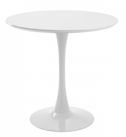 Produse - RAKI NIKKO Masa rotunda alba, D80xh76cm, blat MDF melaminat, picior si baza metalica