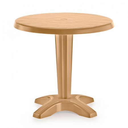 Produse - RAKI NOBRES Masa gradina plastic, rotunda, D80xh72cm, maro tec