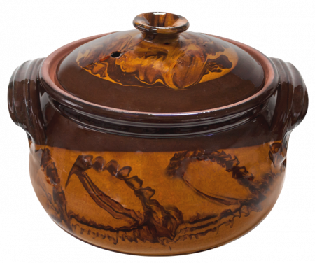 Ceramica Troyan - RAKI Oala ceramica cu capac 7l, pentru cuptor