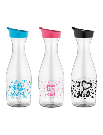 Carafe, decantoare, cani - RAKI ODESA Carafa din sticla cu capac 1l, diferite decoruri si culori
