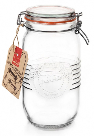 Depozitare, suporturi si accesorii - RAKI OLD FASHIONED Borcan sticla cu capac ermetic, 1,5l
