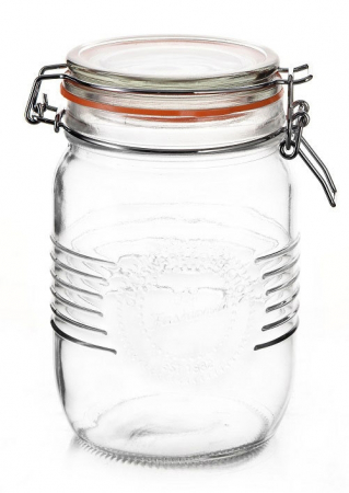 Depozitare, suporturi si accesorii - RAKI OLD FASHIONED Borcan sticla cu capac ermetic, 1L