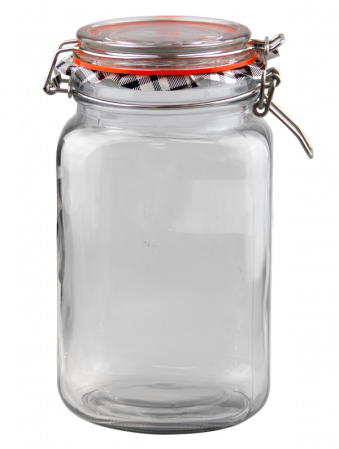 Organizare - RAKI OLD FASHIONED Borcan sticla patrat cu capac ermetic, 3,6lt