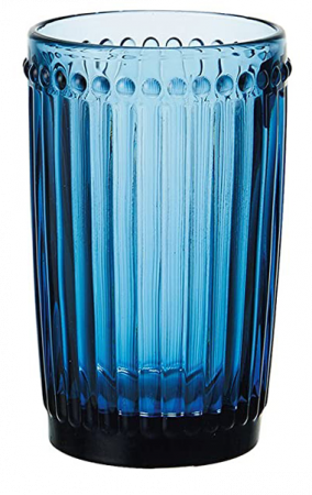 RAKI OLD SCHOOL BLUE Set 6 pahare bauturi racoritoare, din sticla, D8xh12,5cm, 360ml, albastre [1]