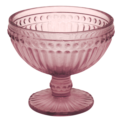 RAKI OLD SCHOOL BORDEAUX Set 6 boluri inghetata, cu picior, din sticla, D12xh10cm, 350ml, bordo [1]