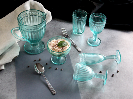 RAKI OLD SCHOOL VINTAGE GREEN Set 6 pahare vin alb, din sticla, D8xh15,5cm, 250ml, verde [2]