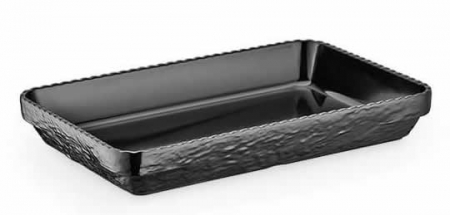 Platouri si boluri melamina - RAKI OLIE Platou adanc melamina, 40x26xh5cm, servire, dreptunghiular, negru