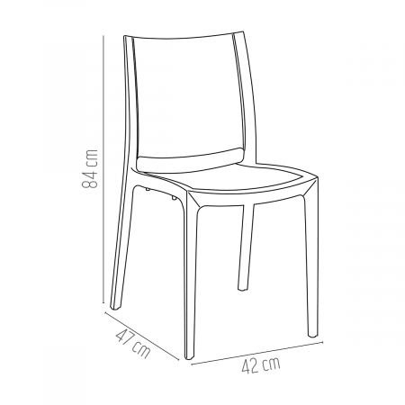 RAKI OLIMPUS Scaun gradina, terasa, alb, plastic, 42x47xh84cm [3]