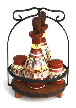 Ceramica Troyan - RAKI Oliviera completa ceramica, set 5 piese din lut pictate manual
