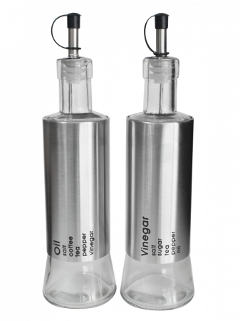 Servirea mesei - RAKI Oliviera set 2 sticle ulei si otet 2x320ml, crom