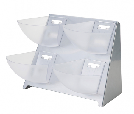 Organizare bar - RAKI Organizator bar cu 4 compartimente 39x34xh37cm argintiu