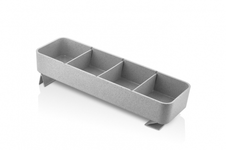 Display-uri si suporturi - RAKI Organizator cu 3 separatoare GN 2/4 53x16,2xh8cm gri, fara capac