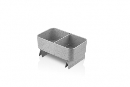 Display-uri si suporturi - RAKI Organizator cu doua compartimente GN 1/4 26,5x16,2xh8cm gri, fara capac