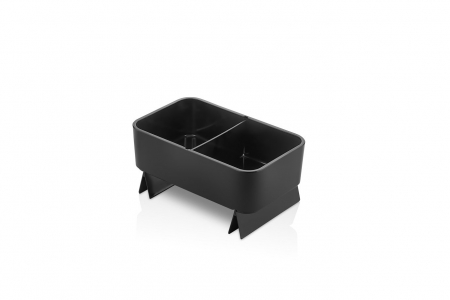 Display-uri si suporturi - RAKI Organizator cu doua compartimente GN 1/4 26,5x16,2xh8cm negru, fara capac