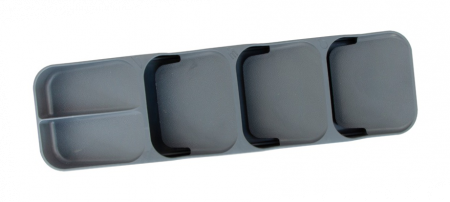 Organizatoare, scurgatoare vase, separatoare - RAKI Organizator tacamuri cu 5 compartimente, 39x11,2xh5,2cm, antracit