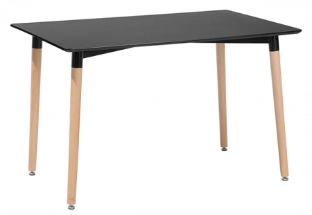 Produse - RAKI OSLO Masa bucatarie moderna dreptunghiulara, 120x80xh75cm, neagra, blat MDF melaminat, picioare lemn