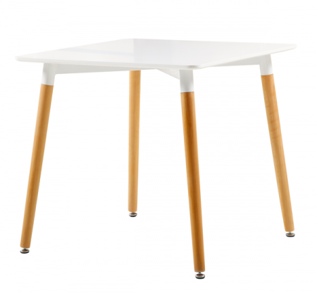 Produse - RAKI OSLO Masa patrata 80x80xh75,5cm, blat MDF alb, picioare lemn