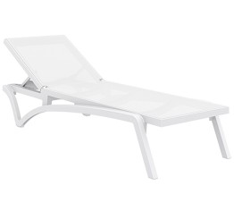 Produse - RAKI PACIFIC Sezlong cadru polipropilena cu fibra de sticla, stofa mesh inlocuibila, 193х68хh35cm, alb