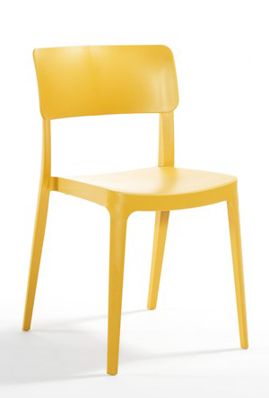 Mobilier HoReCa - RAKI PANO Scaun 47,1x51,1xh81,9cm din polipropilena cu fibra de sticla culoare galben
