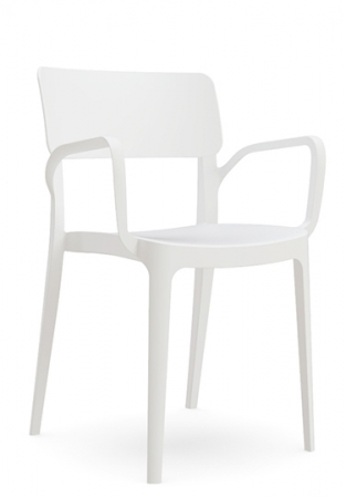 Scaune si fotolii - RAKI PANORA Scaun gradina cu brate 54,5x51xh81,9cm din polipropilena cu fibra de sticla culoare alb