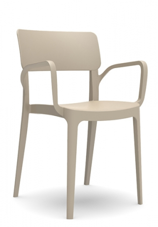 Scaune si fotolii - RAKI PANORA Scaun terasa cu brate 54,5x51xh81,9cm din polipropilena cu fibra de sticla culoare bej