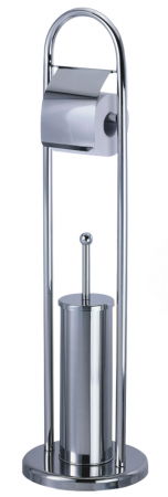 Organizare si curatenie - RAKI Perie WC cu suport inox hartie igienica 20x20xh80cm